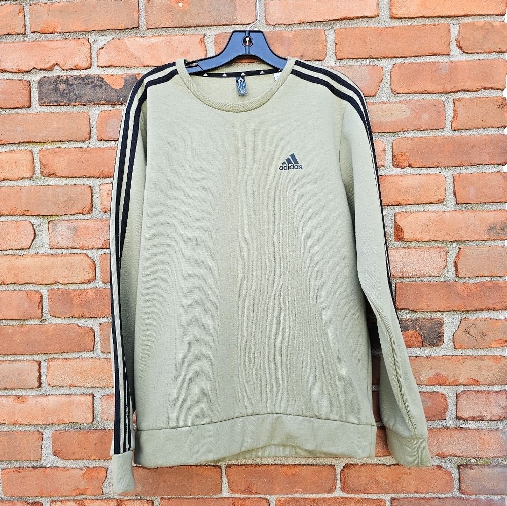 Adidas Crewneck Sweatshirt Primegreen Iconic 3-Stripes Green Size M